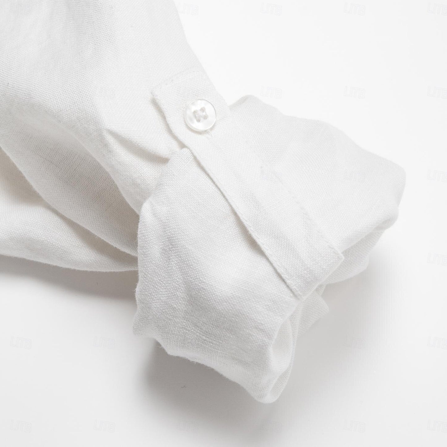 100% Linen Fold-over Collar Casual Shirt - oukumen
