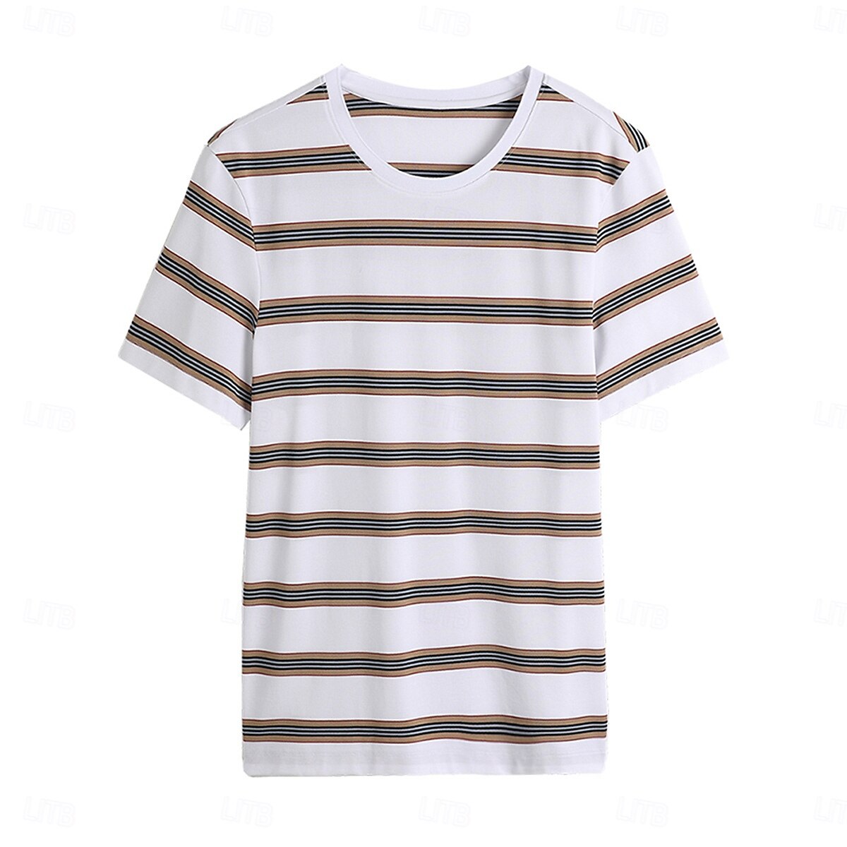 Cotton Silk Stripe T Shirt