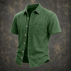 Acid-Wash Short-Sleeve Shirt