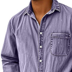 Washed Long-Sleeve Denim Shirt