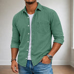 Washed Long-Sleeve Denim Shirt