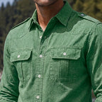Acid-Wash Long-Sleeve Denim Shirt