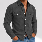 Washed Long-Sleeve Denim Shirt