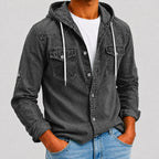 Acid-Wash Long-Sleeve Denim Shirt