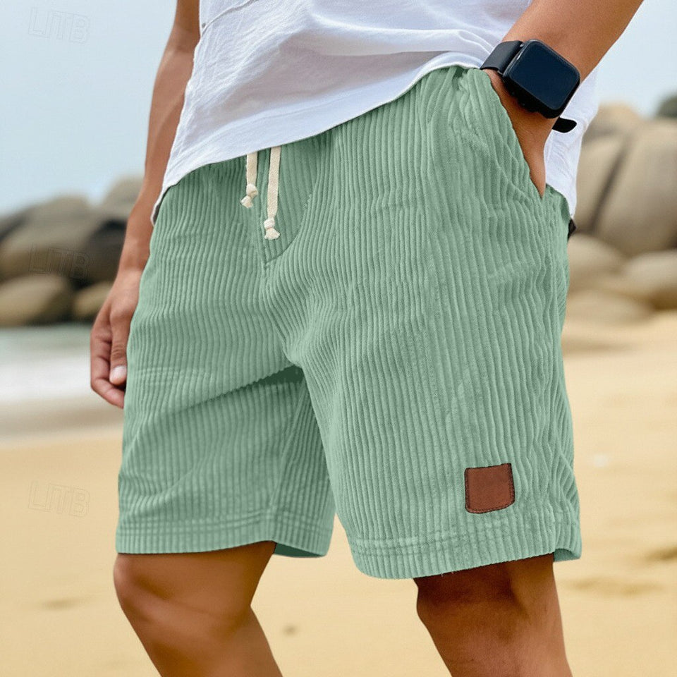 Elastic-Waist Corduroy Shorts