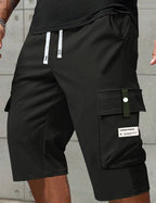 Drawstring Cargo Capri Shorts
