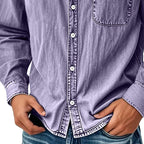 Washed Long-Sleeve Denim Shirt