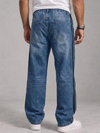 Side-Stripe Drawstring Jeans