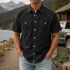 Acid-Wash Short-Sleeve Shirt