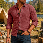 Washed Long-Sleeve Denim Shirt