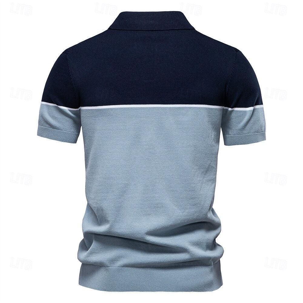 Modern Colorblock Knit Polo