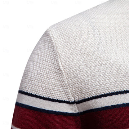 Block Striped Knitwear Pullover Sweater - oukumen