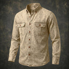 Acid-Wash Long-Sleeve Denim Shirt