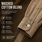 Acid-Wash Long-Sleeve Denim Shirt