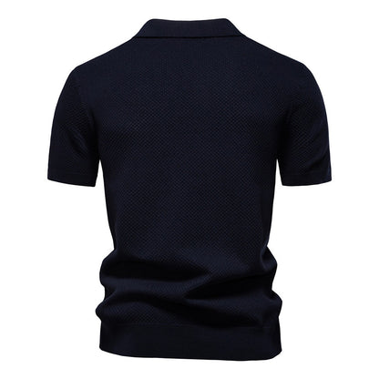 Business Casual Knitted Johnny collar Polo
