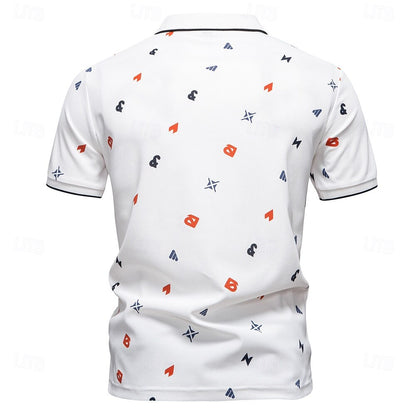 Printed Short-Sleeve Polo