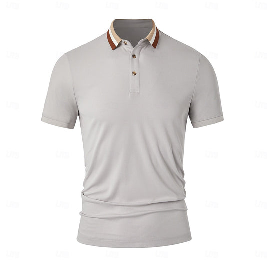 Modern Colorblock Knit Polo Shirt