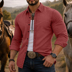 Washed Long-Sleeve Denim Shirt