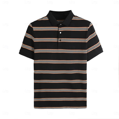 Cotton-Silk Striped Polo