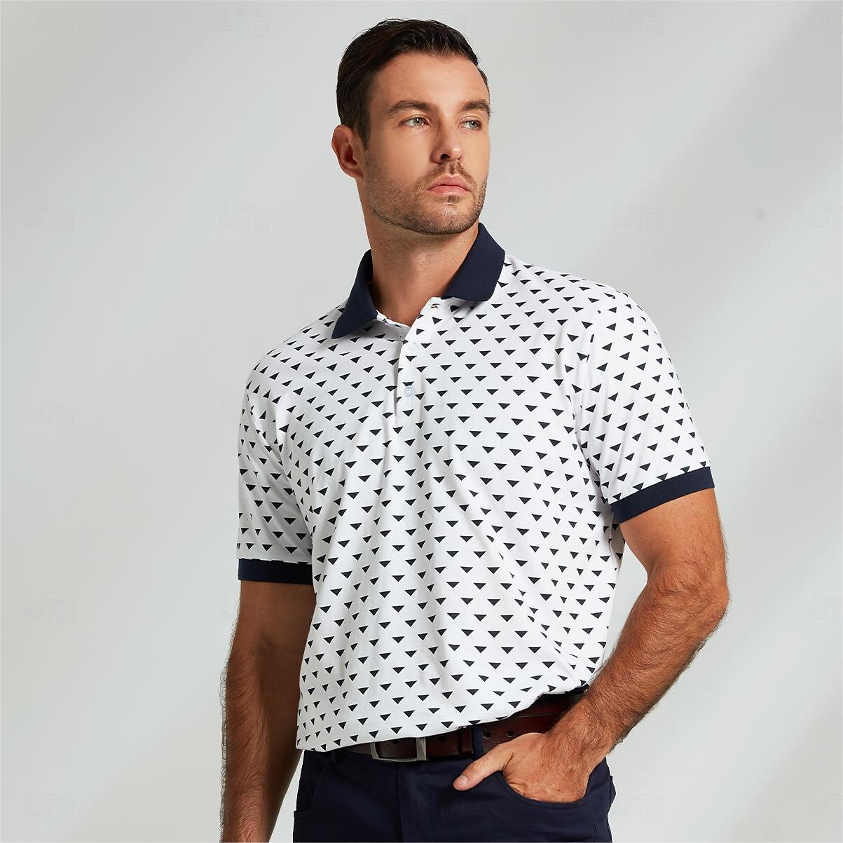 Cotton Blend Plaid Casual Polo - oukumen