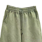 Acid-Wash Drawstring Shorts