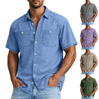 Acid-Wash Short-Sleeve Shirt