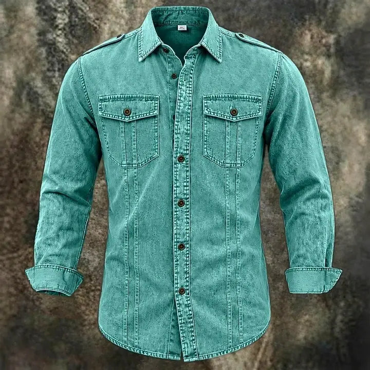 Acid-Wash Long-Sleeve Shirt
