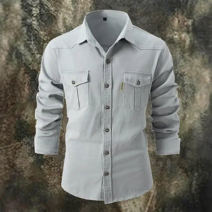 Acid-Wash Long-Sleeve Shirt