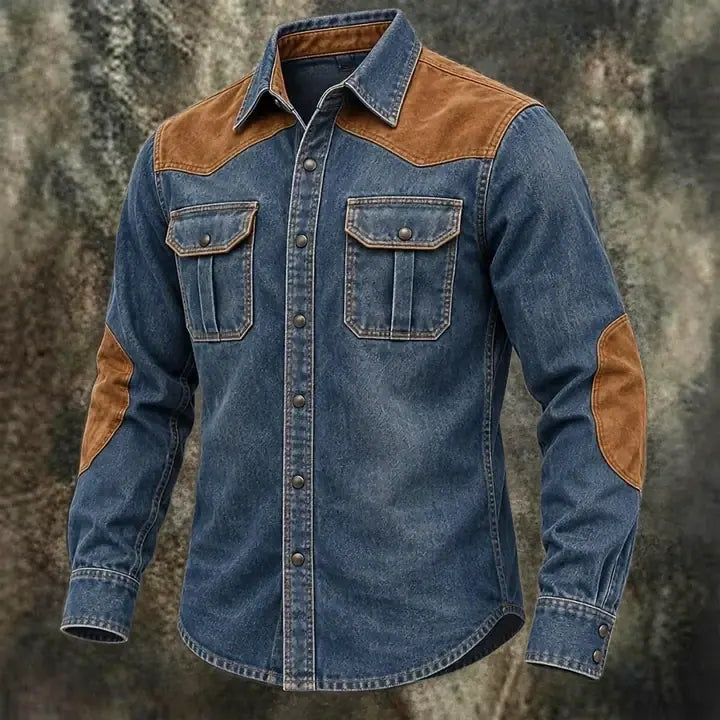 Patchwork Acid-Wash Shirt