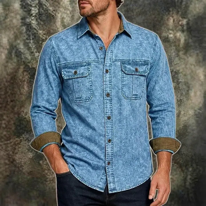 Long-Sleeve Denim Shirt