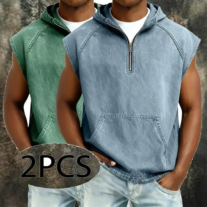 Acid-Wash Zip T-Shirt