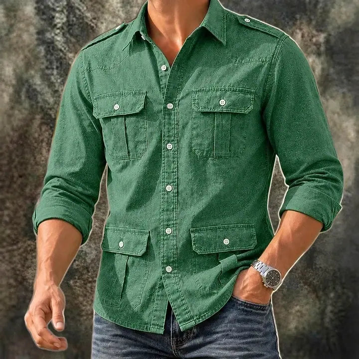 Long-Sleeve Denim Shirt