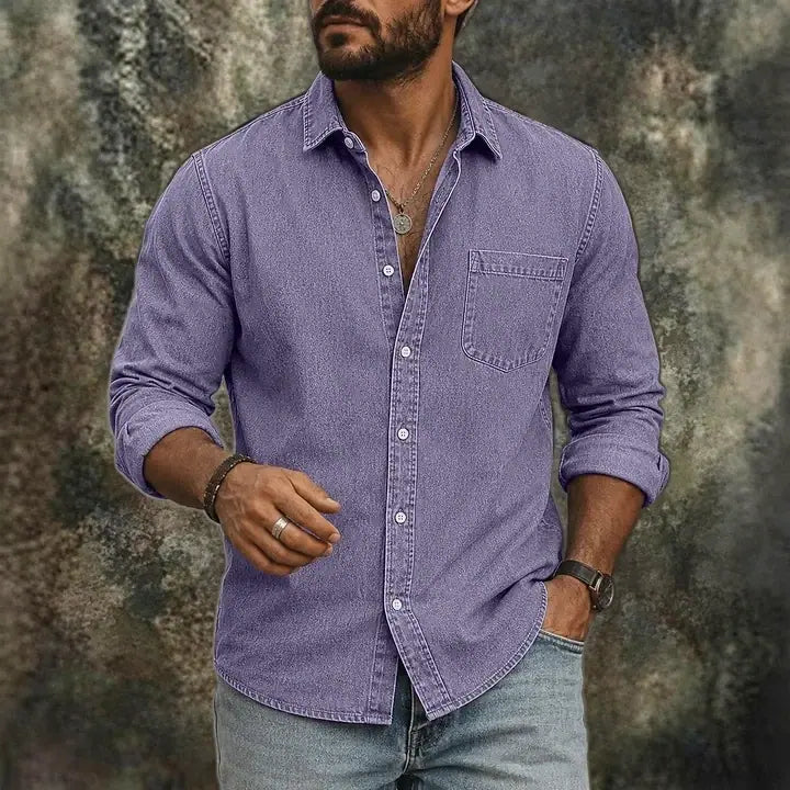 Acid-Wash Long-Sleeve Shirt