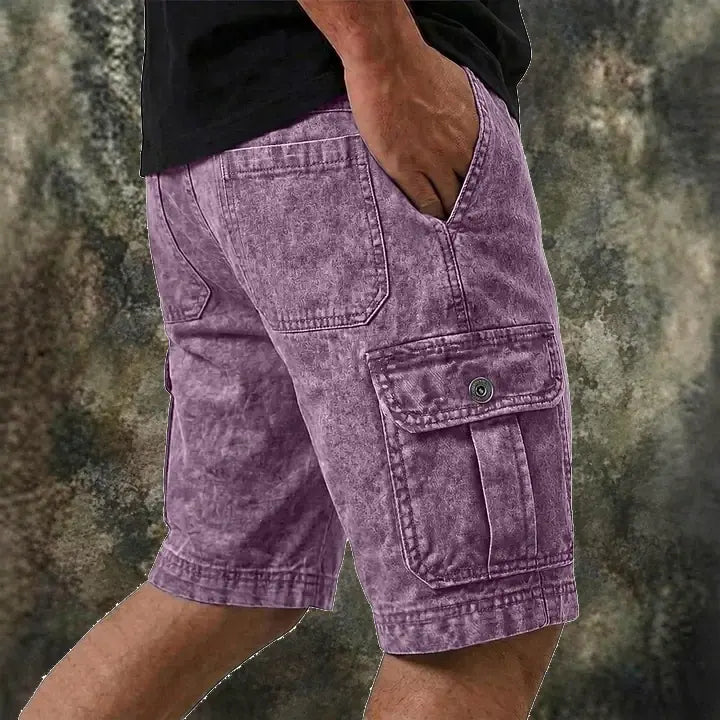Acid-Wash Cargo Shorts