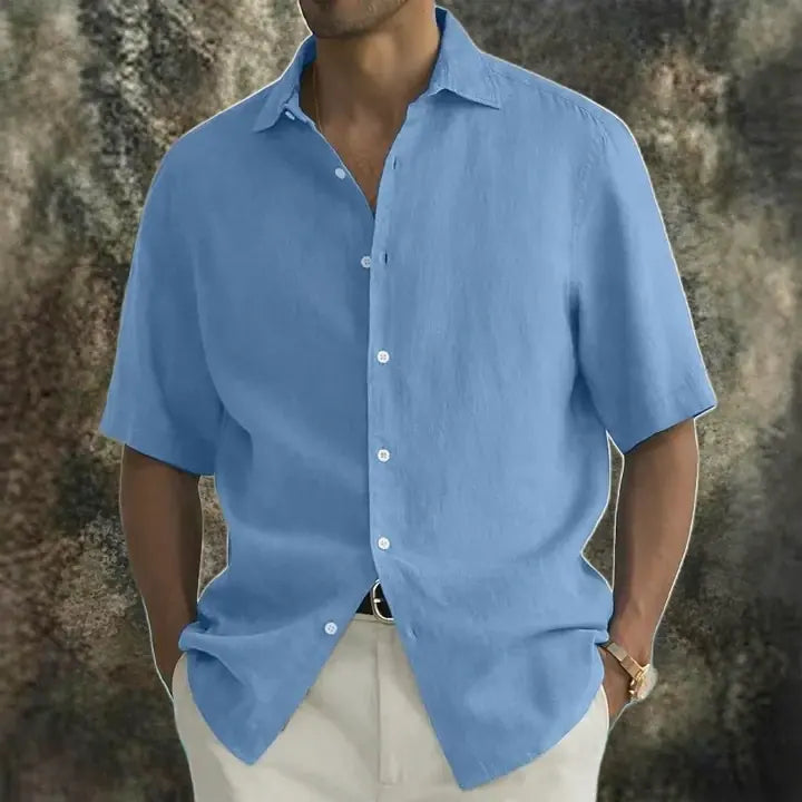 Acid-Wash Short-Sleeve Shirt