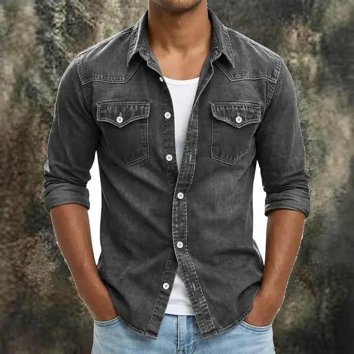 Garment-Dyed Long-Sleeve Shirt