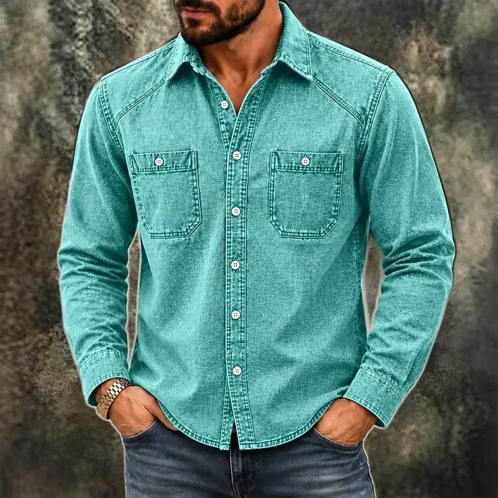 Acid-Wash Long-Sleeve Shirt