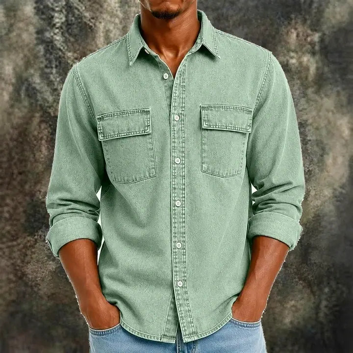 Long-Sleeve Denim Shirt