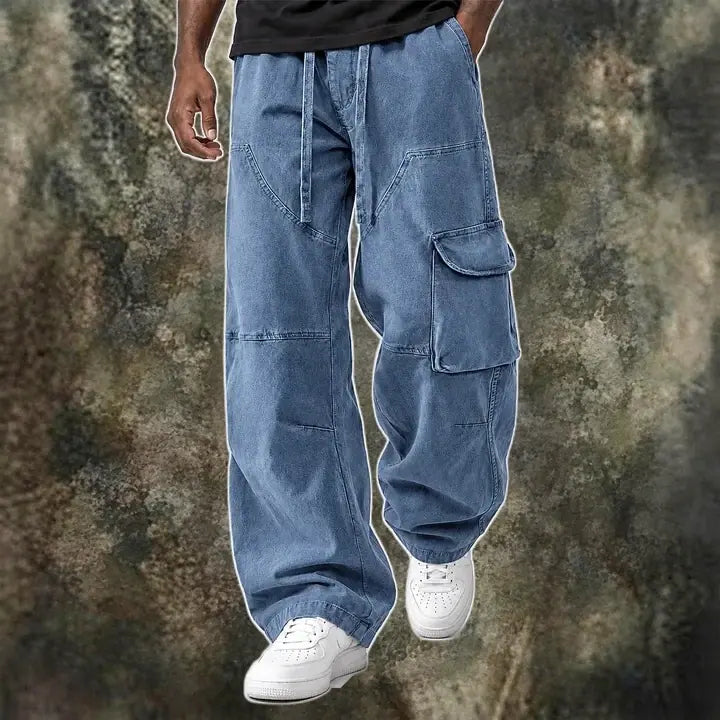 Drawstring Cargo Jeans