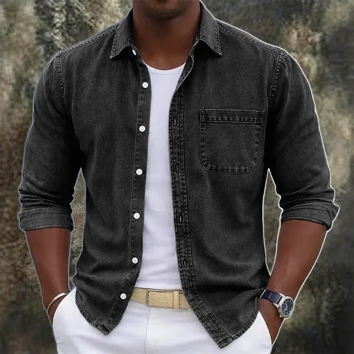 Acid-Wash Long-Sleeve Shirt