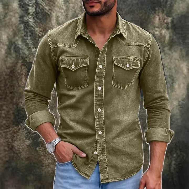 Garment-Dyed Long-Sleeve Shirt