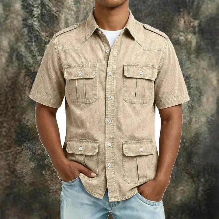 Short-Sleeve Denim Shirt