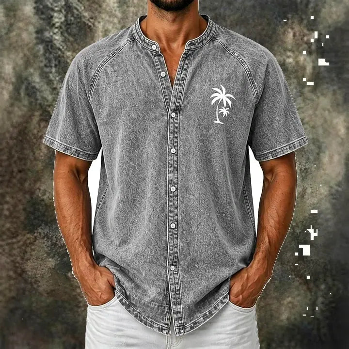 Acid-Wash Zip Shirt