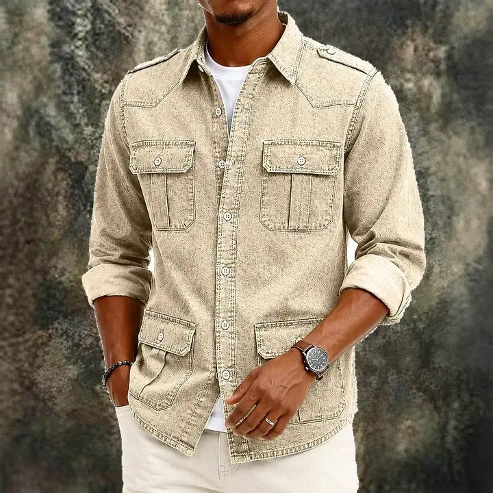 Long-Sleeve Denim Shirt