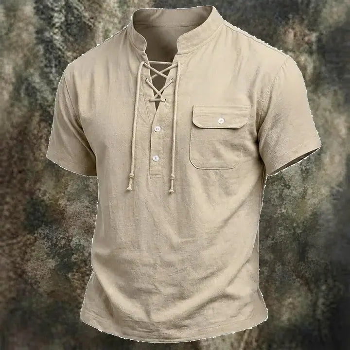 Short-Sleeve Henley Shirt