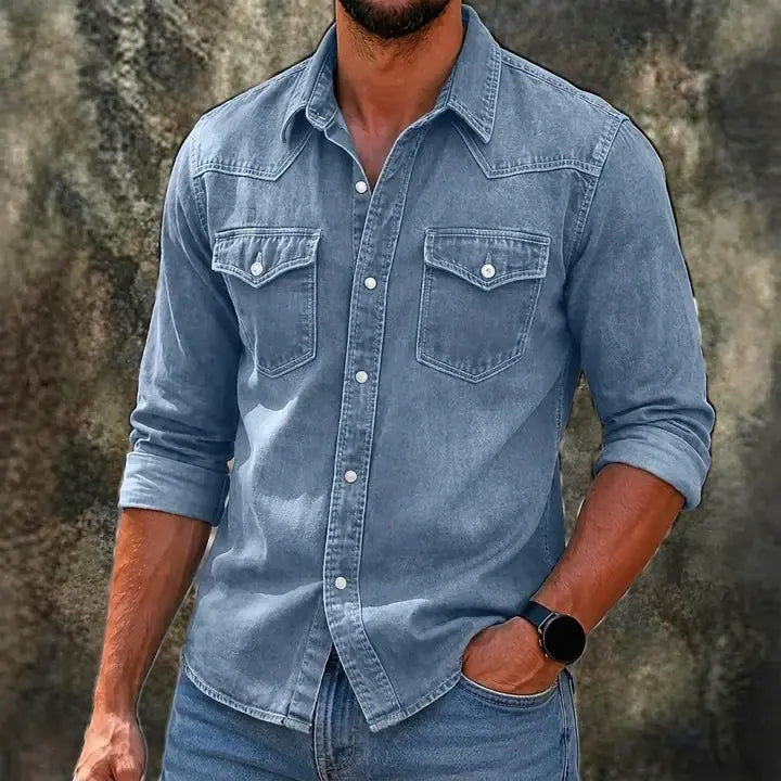 Garment-Dyed Long-Sleeve Shirt