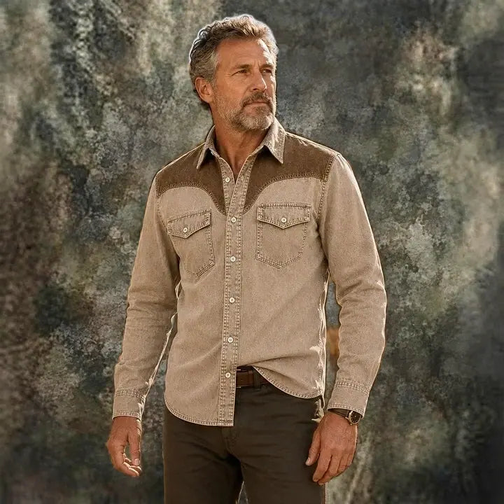 Long-Sleeve Denim Shirt