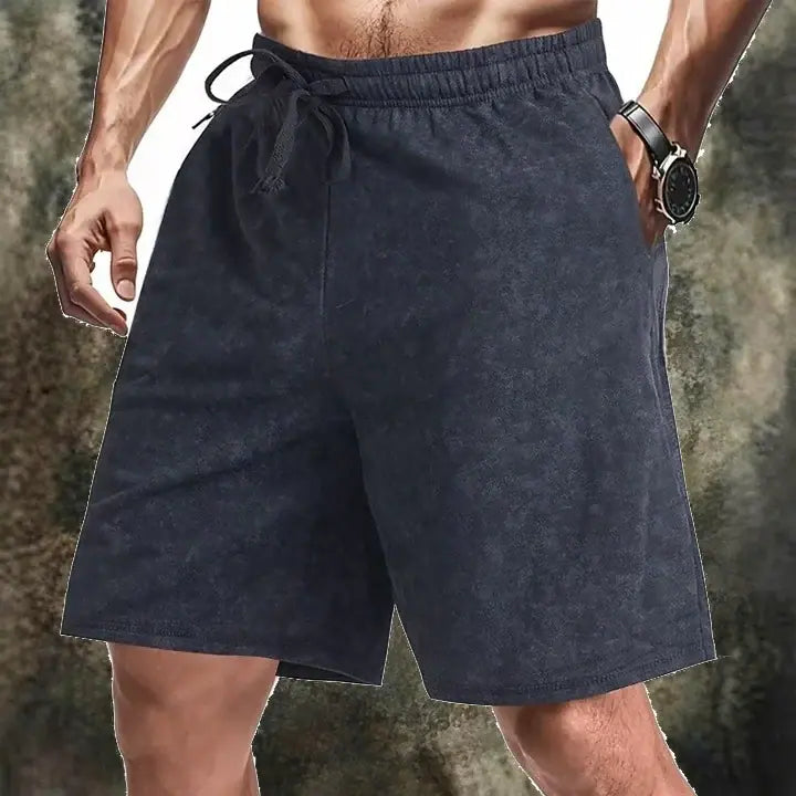 Acid-Wash Drawstring Shorts