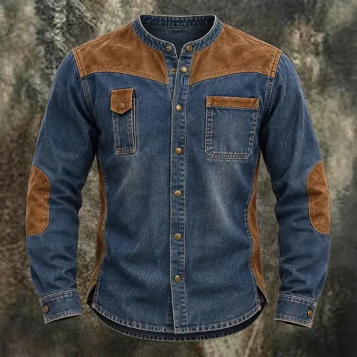Patchwork Acid-Wash Shirt