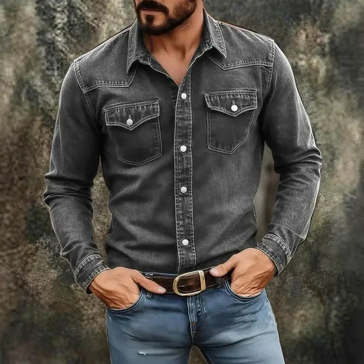 Garment-Dyed Long-Sleeve Shirt